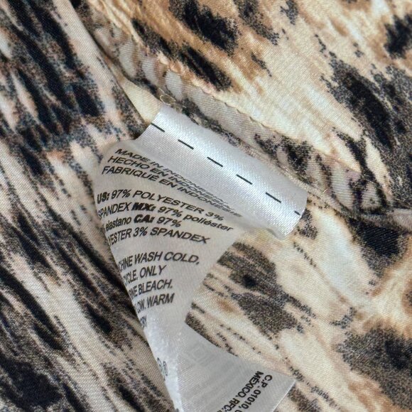 Chico's 3 Women's Animal Print V-Neck satin Poncho Top blouse Size XL - Picture 10 of 15